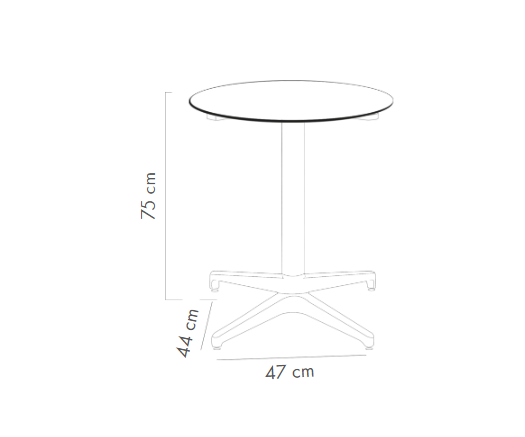 Mesa Moon-C 70Ø Redonda Fija Mármol Blanco Base Taupe