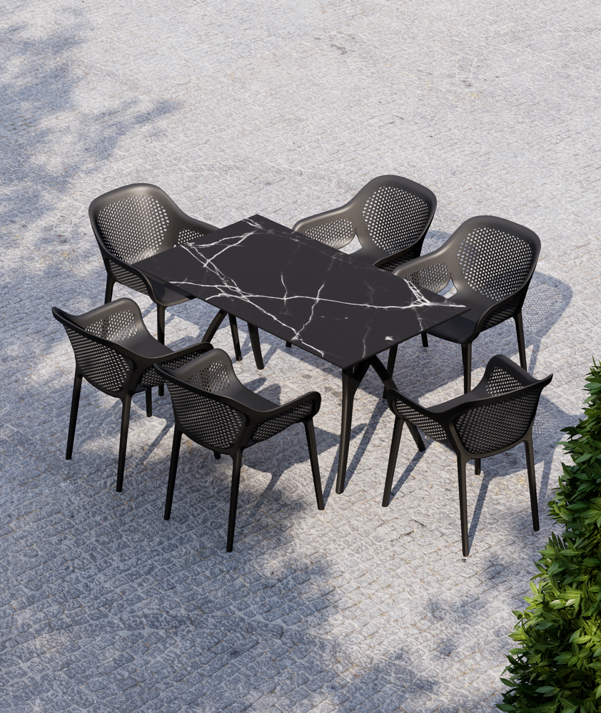 Mesa Ivy L 1.40x80 Mármol negro