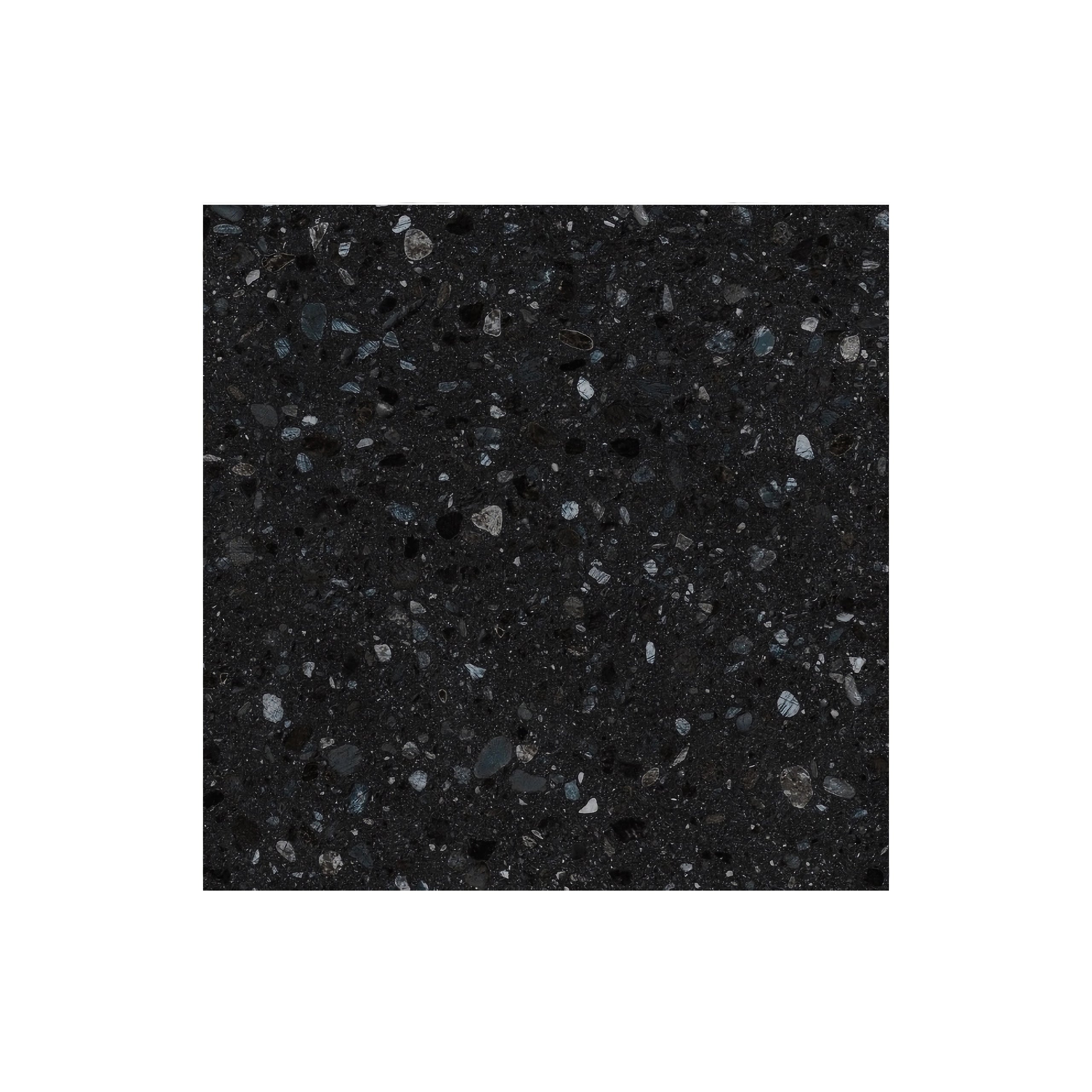 Mesa Ivy Redonda 77Ø Terrazzo 3 Base Negra