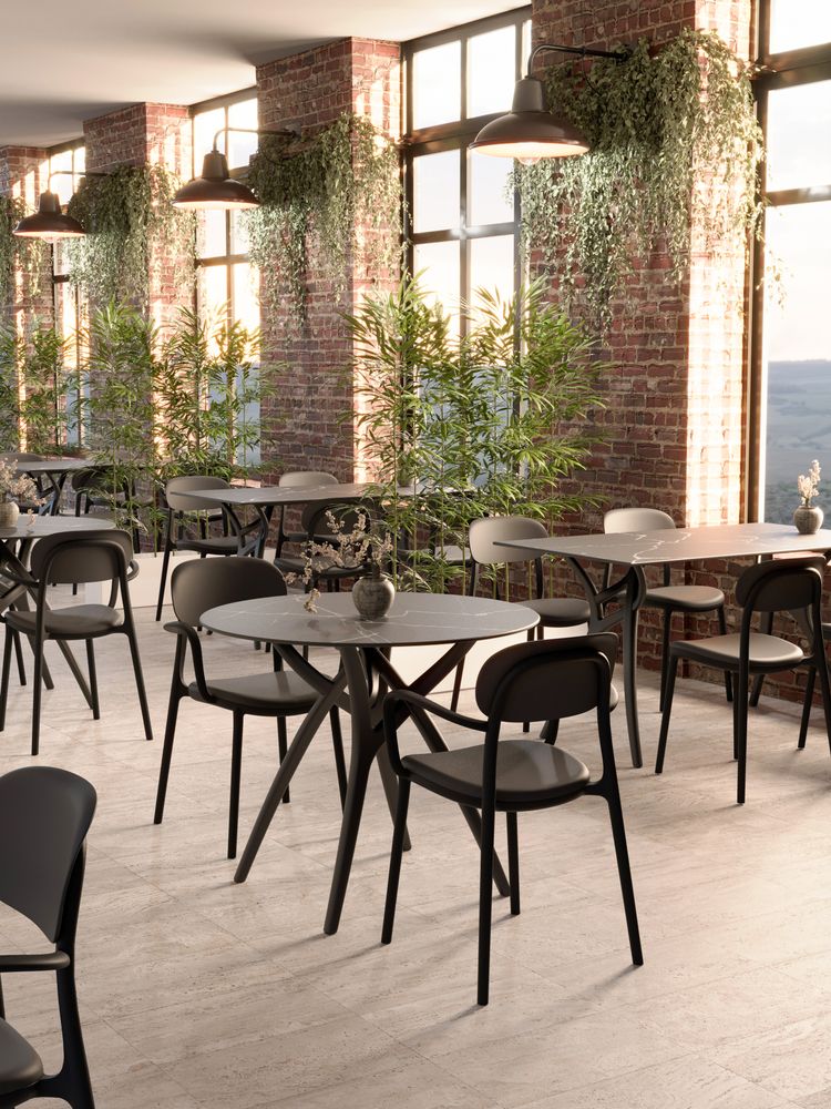 Mesa Ivy Redonda 77Ø Mármol Negro