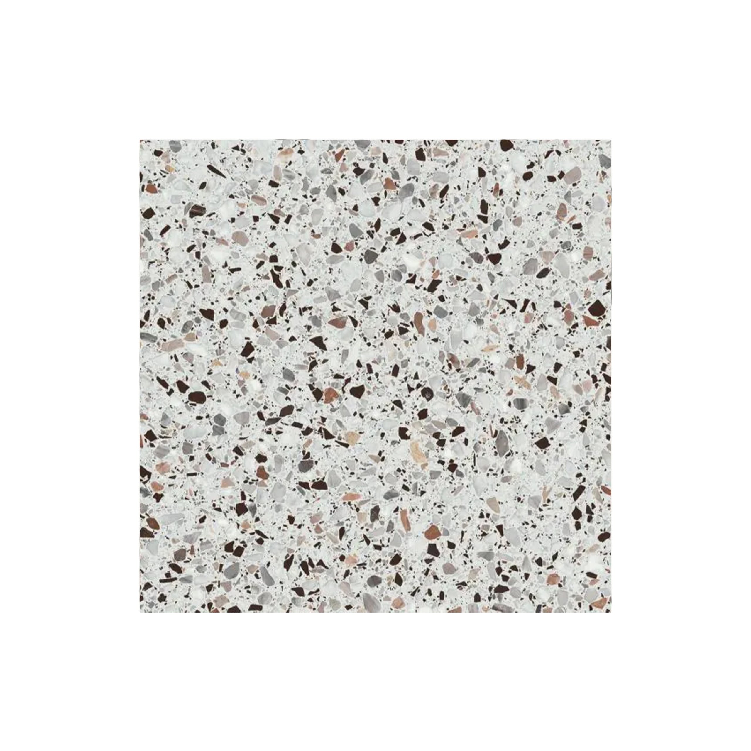 Mesa Moon-C 69x69 Fija Terrazzo 2 Base Negra