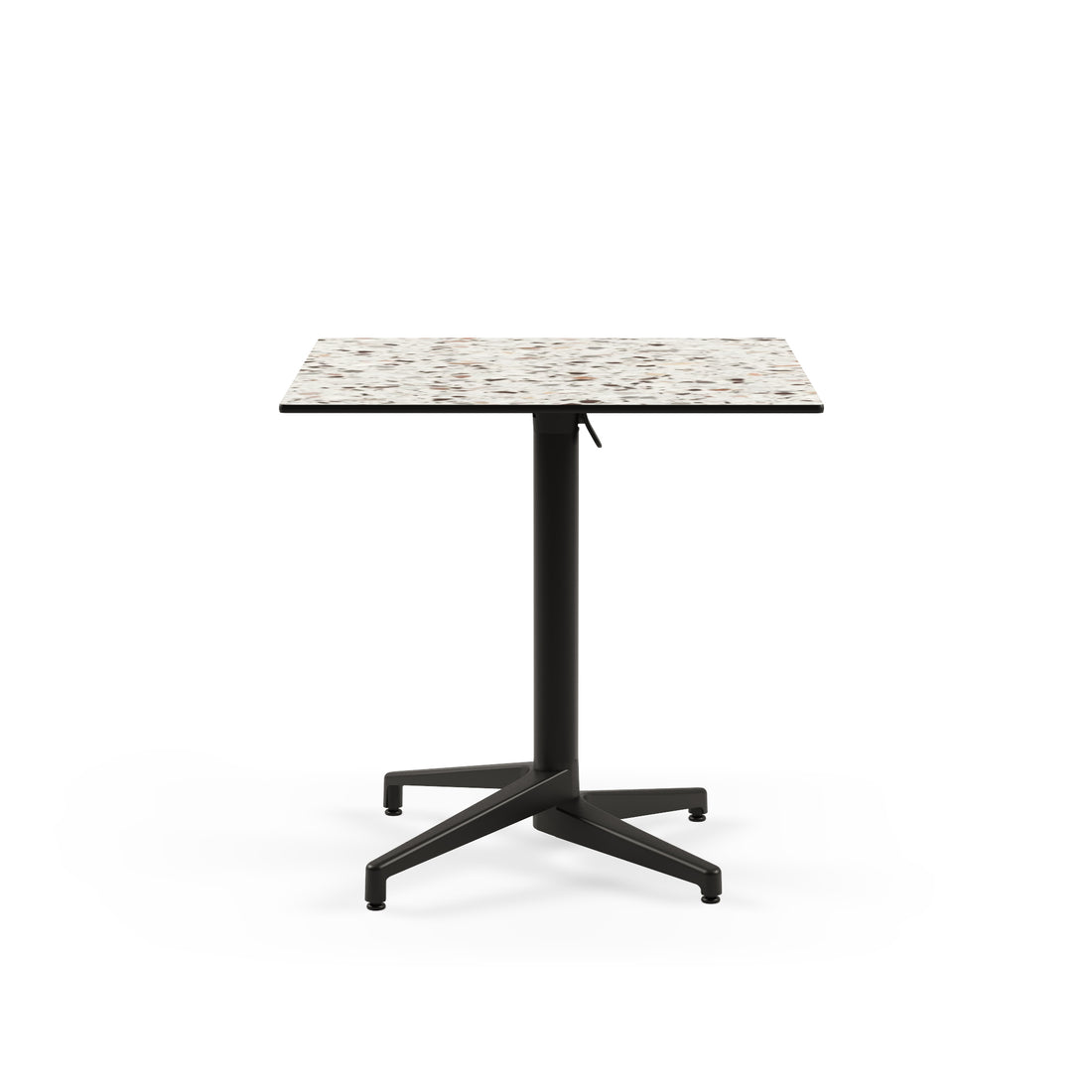 Mesa Moon-C 77x77 Fija Terrazzo 2 Base Negra