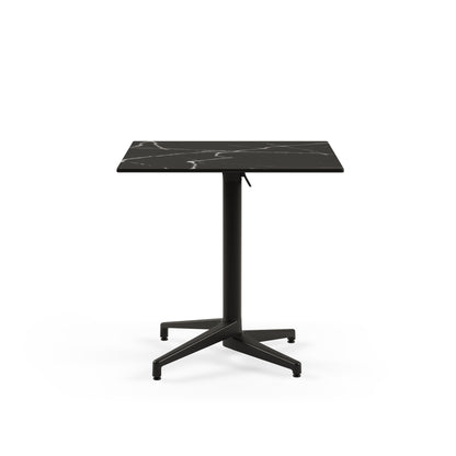 Mesa Moon-C 69x69 Fija Mármol Negra Base Negra