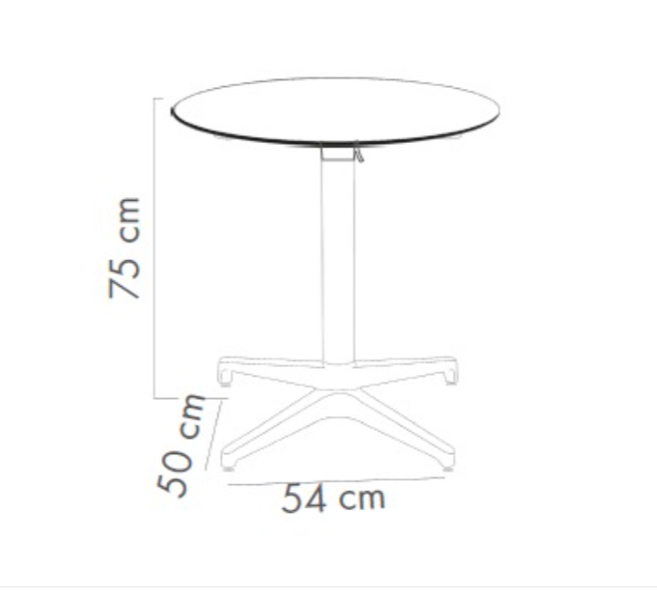 Mesa Moon-C 77Ø Redonda Plegable Novecento Base Negra
