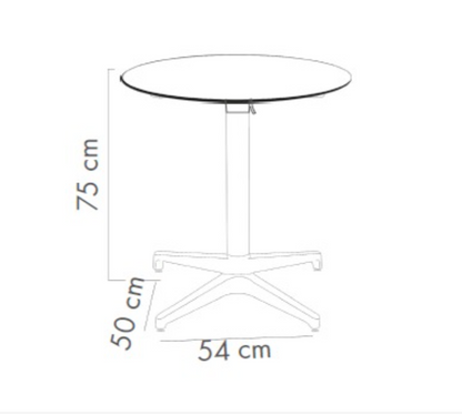 Mesa Moon-C 77Ø Redonda Plegable Novecento Base Negra