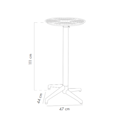 Mesa Moon Bar 60Ø Redonda Plegable Grafito