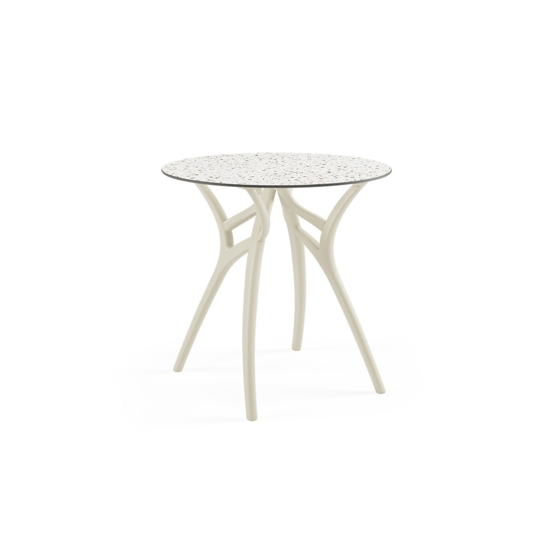 Mesa Ivy Redonda 77Ø Terrazzo 2 Base Beige