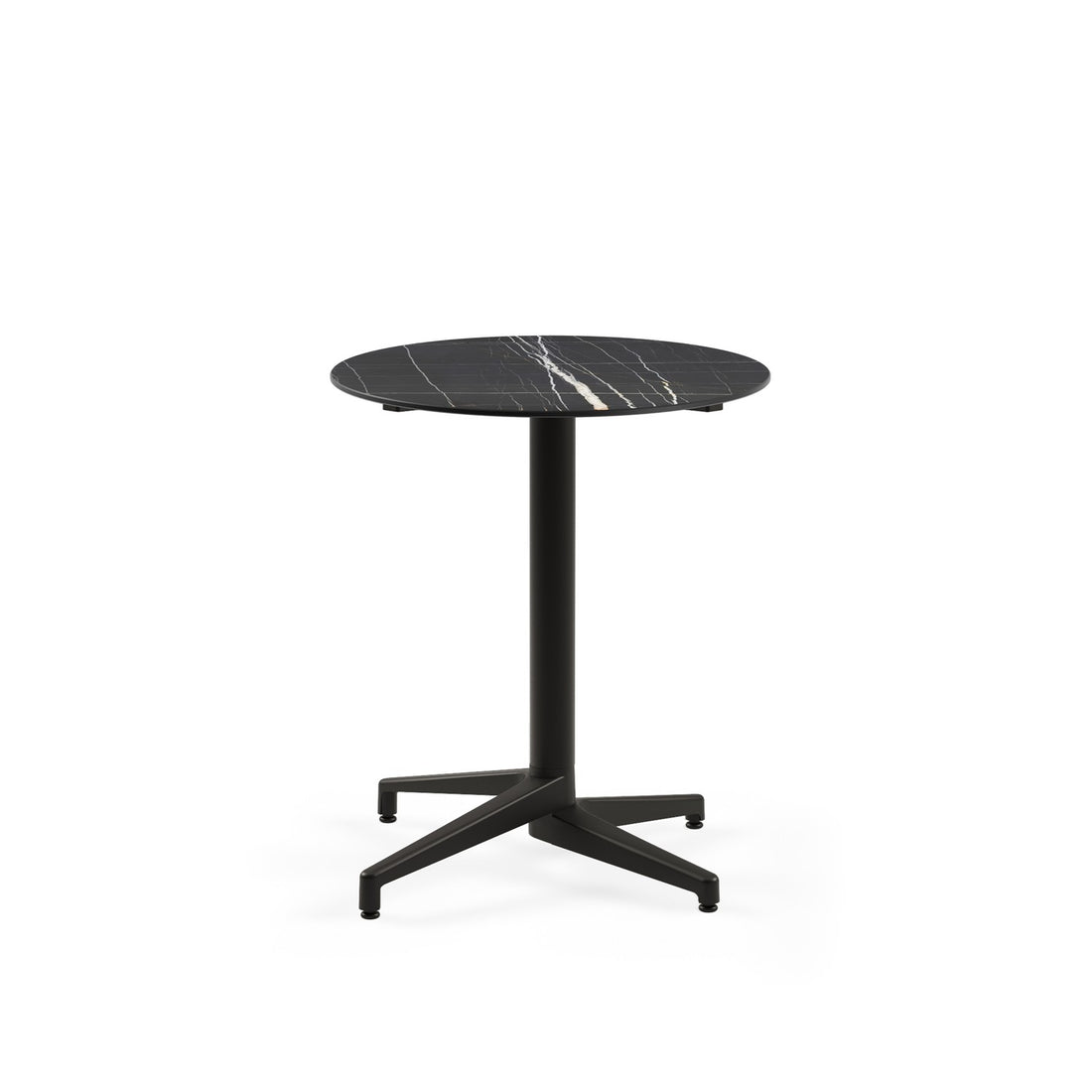Mesa Moon-C 70Ø Redonda Fija Mármol Negro Base Negra