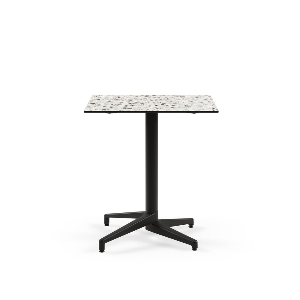 Mesa Moon-C 69x69 Fija Terrazzo 2 Base Negra