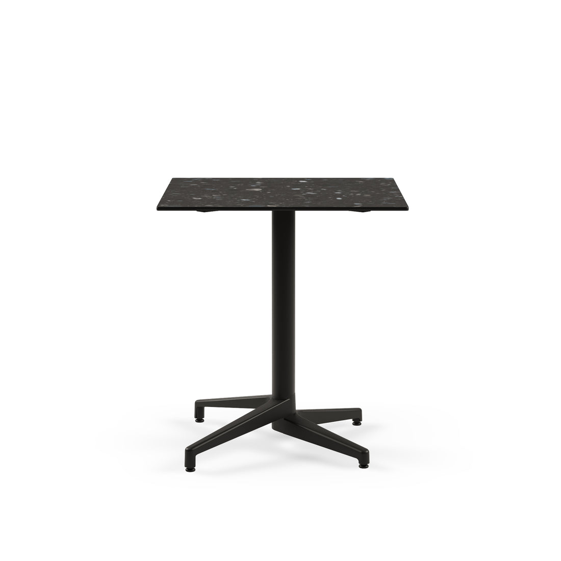 Mesa Moon-C 69x69 Fija Terrazzo 3 Base Negra