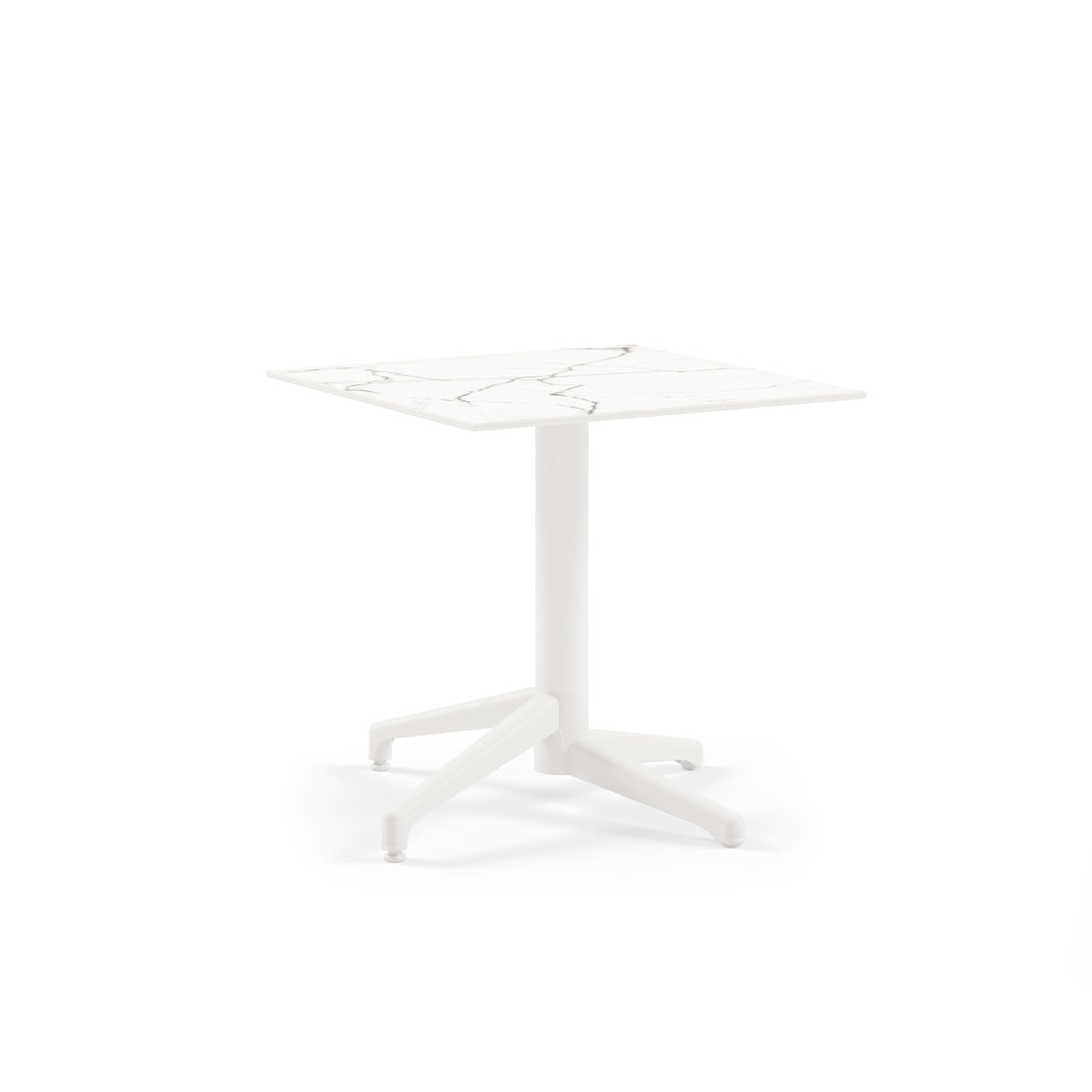 Mesa Moon-C 77x77 Plegable Mármol Blanco Base Blanca