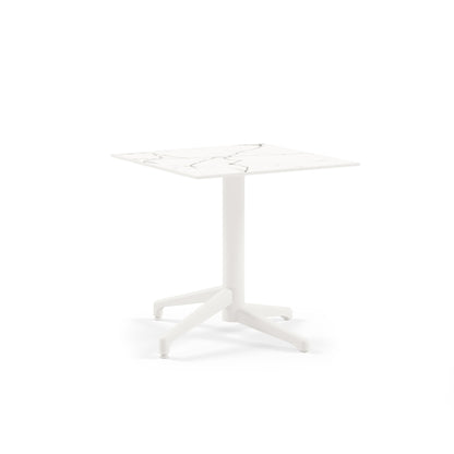 Mesa Moon-C 69x69 Plegable Mármol Blanca Base Blanca