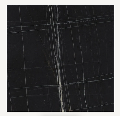 Mesa Moon-C 60x60 Fija Mármol Mármol Negro Base Negra